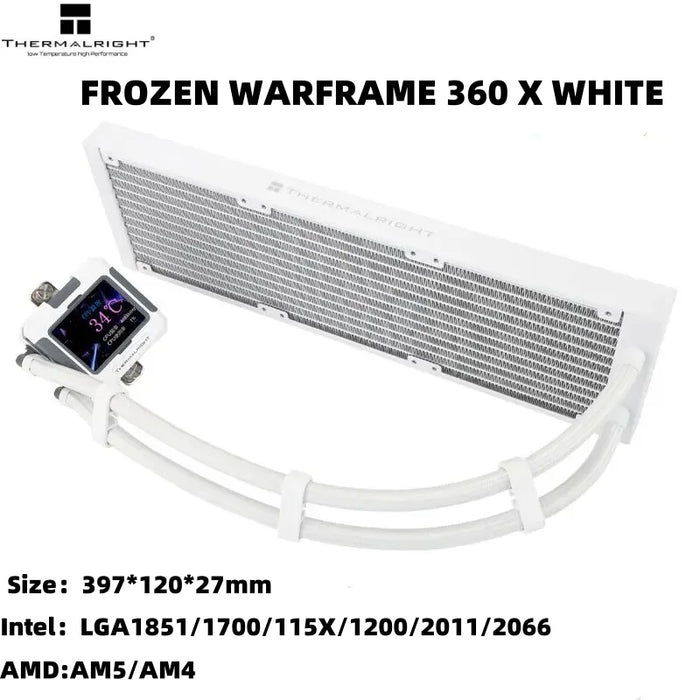 Thermalright FROZEN WARFRAME 360 X versione senza ventola radiatore All -in -one acqua-freddo display LCD da 2.4 pollici schermo personalizzato