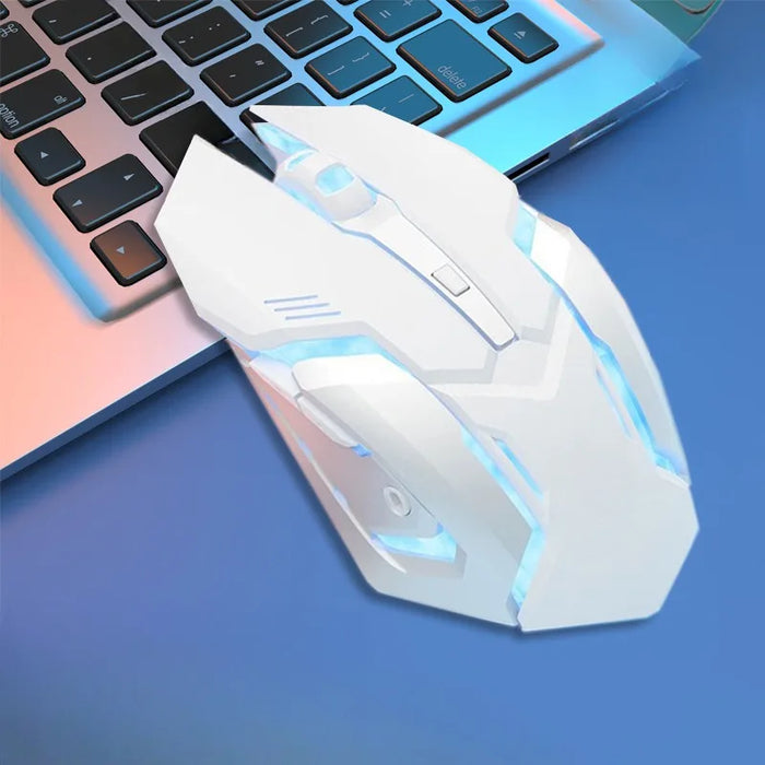 Mouse da gioco ricaricabile 2.4GWireless Bluetooth Mouse muto Mouse ergonomico per Computer Laptop Mouse retroilluminato a LED