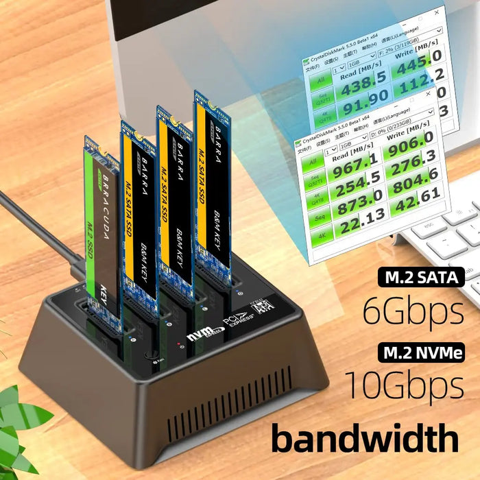 MAIWO 4 Bay M2 Nvme Docking Station M/B Key Type-C 10Gbps M.2 Case USB C SSD Case NVME e NGFF Hdd SSD Docking Station con ventola