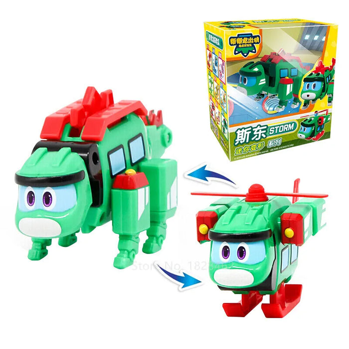 Il più nuovo Min Gogo Dino ABS Deformazione Auto/Aereo Action Figures REX/PING/VIKI/TOMO Trasformazione Dinosauro giocattoli per I Bambini Regalo