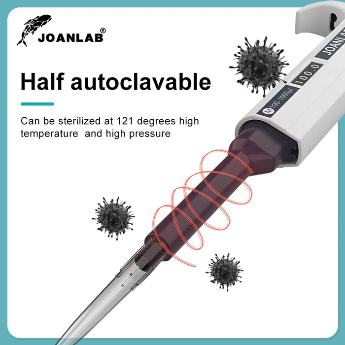 JOANLAB Micropipette da laboratorio pipetta automatica pipetta in plastica regolabile digitale attrezzatura da laboratorio chimica con puntali per Pipette