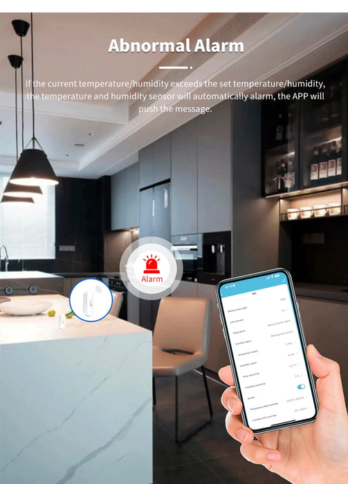 Tuya ZigBee Wifi sensore di umidità della temperatura alimentato a batteria Smart Home Security funziona per Alexa Google Home Homekit App gratuita