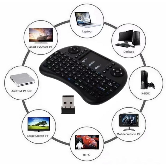 Mini tastiera USB led touchpad smart TV PC PS3