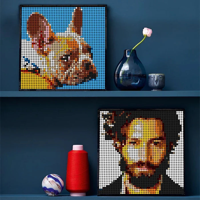 Pixel Art foto personalizzata ritratto personale animali domestici bambini mosaico pittura blocchi diamante Facile idee regalo uniche per il compleanno