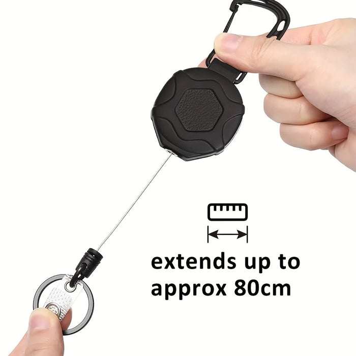 1pc Heavy Duty retrattile Badge Reel portachiavi Strap Tactical ID Badge Reel Strap Steel retrattile Rope