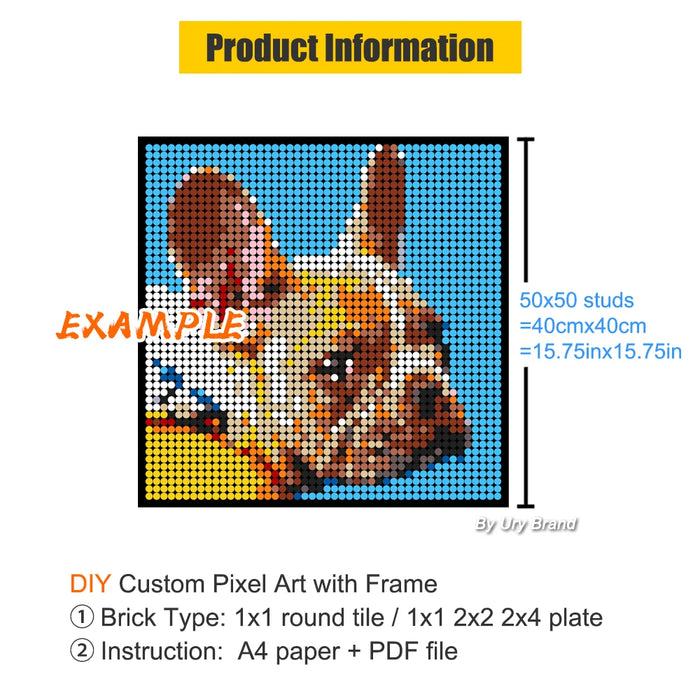 Pixel Art foto personalizzata ritratto personale animali domestici bambini mosaico pittura blocchi diamante Facile idee regalo uniche per il compleanno