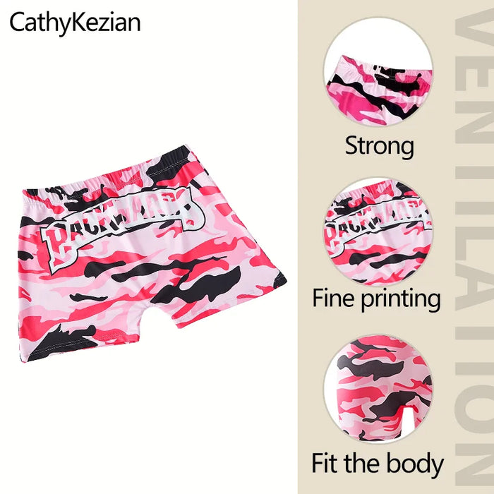 Pantaloncini da donna Sleep Bottoms pigiama boxer Pink S M L Letter Printing Design verniciato Casual Sports Fitness Sleep Soft traspirante