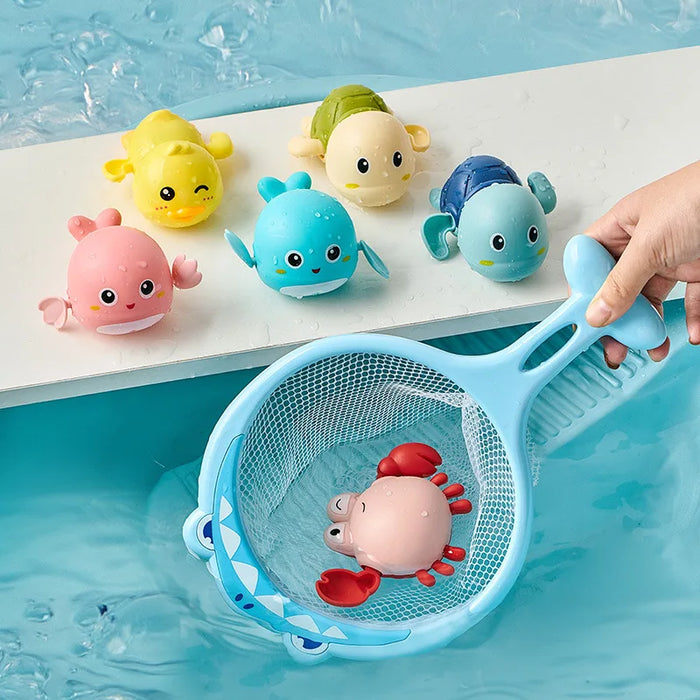 Giocattoli da bagno per bambini bambini che nuotano bambole a orologeria giocano ad acqua divertimento bagno carino divertente bambini bagno doccia vasca da bagno animali giocattolo