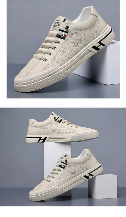 Sneakers da uomo Designer Casual scarpe traspiranti goffrate in pelle leggera scarpe da Skateboard versatili morbide Zapatillas Hombre