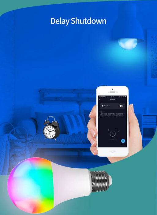 Tuya Smart Bulb E27 APP Control Bluetooth dimmerabile lampadina a LED lampada RGB 85-265V decorazione camera da letto illuminazione per feste Smart Life