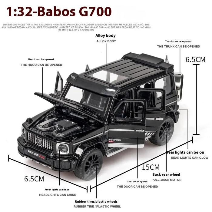 1/32 G700 modello di auto in lega simulazione giocattolo veicoli pressofusi fuoristrada SUV con suono N luce regalo per bambini da collezione 1/32 G700 lega