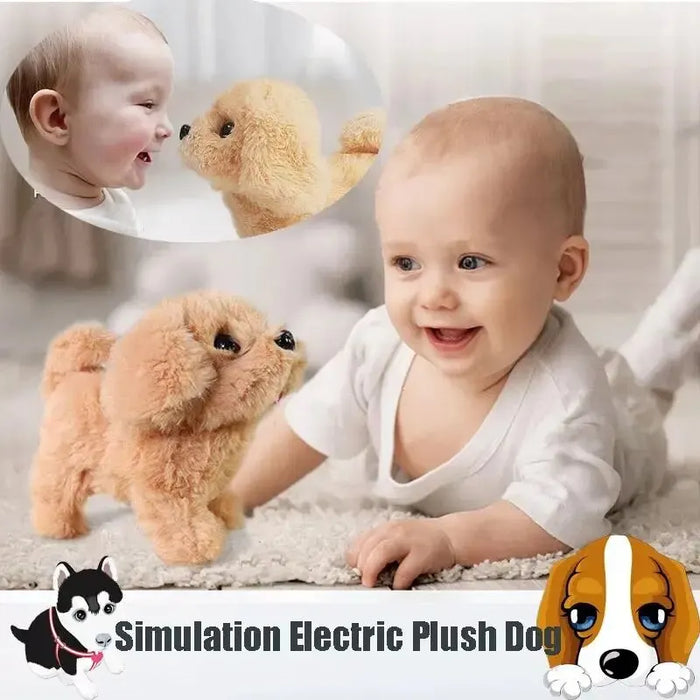 Realistico peluche simulazione cane intelligente giocattolo per bambini può camminare e chiamare elettrico peluche Robot cane bambino regalo di natale