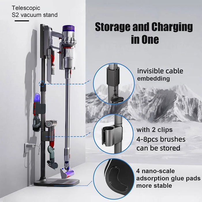 Supporto per aspirapolvere staffa di stoccaggio per Dyson V10 V11 V15 V12slim supporto per accessori altezza regolabile senza Rack di punzonatura