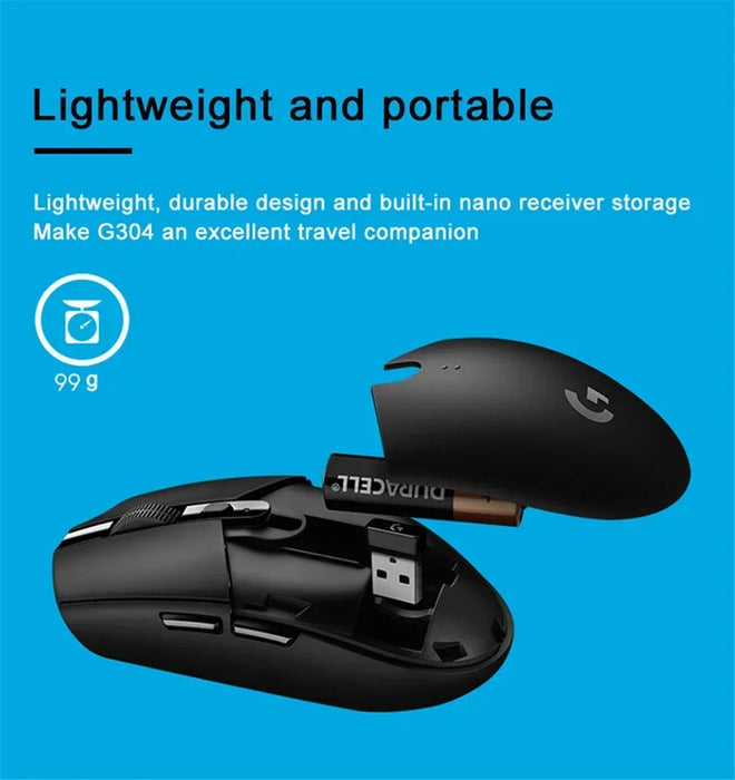 Logitech G304 Gioco per computer Mouse wireless 2.4g Mouse ergonomico Hero Engine 12000 dpi Accessorio per PC Bluetooth Win Mac Os Regalo