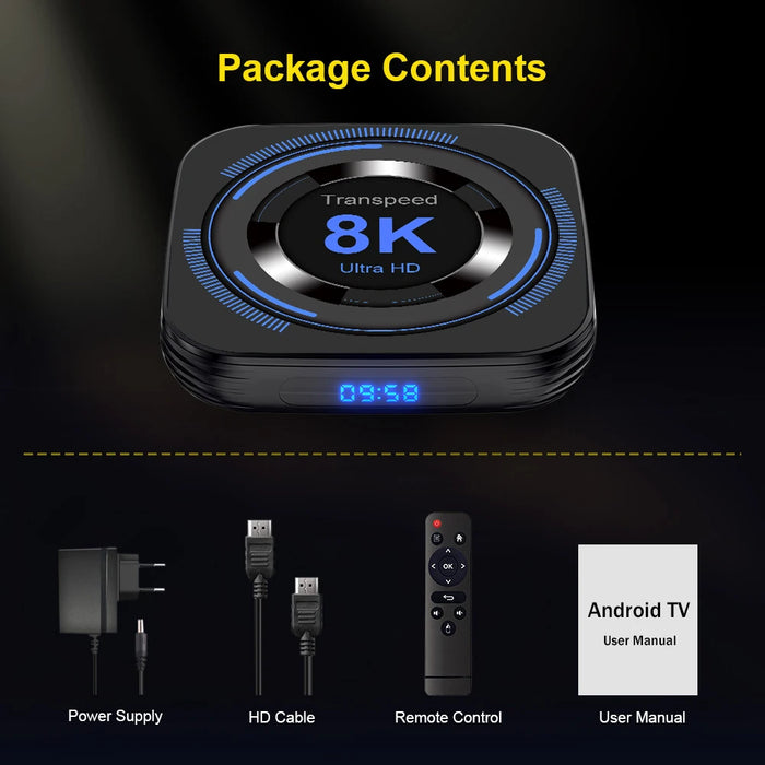 Transpeed Android 12 TV BOX Allwinner H618 Dual Wifi 32 g64g Quad Core Cortex A53 supporto 8K 4K BT Voice Media player Set top box