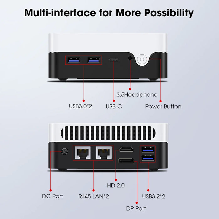 CHUWI LarkBox X Mini PC Intel N100 Game PC UHD Graphics per processori Intel di 12th Gen 12GB RAM 512GB SSD WiFi 6 Computer Desktop