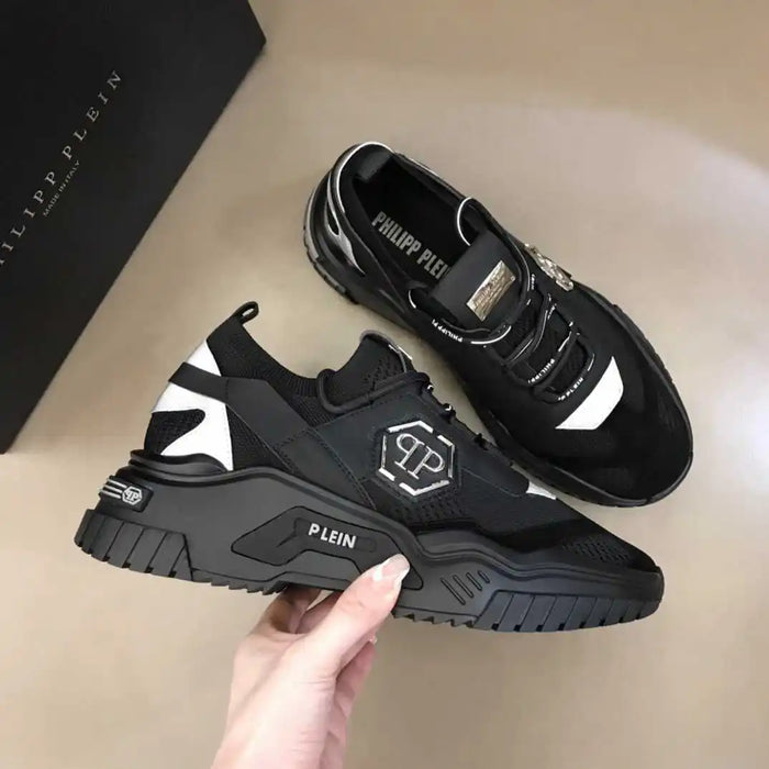 2024Philipp Plein nuove scarpe sportive da uomo, Design classico e semplice moda atmosfera elegante, pelle bovina superiore con tessitura volante P