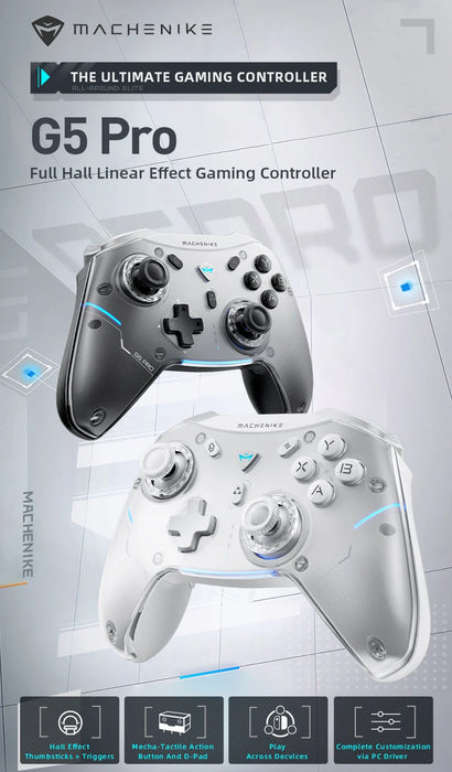 Gamepad Controller di gioco Wireless Machenike G5 Pro Elite Hall Trigger Joystick Mecha-pulsanti tattili per Switch PC Android IOS