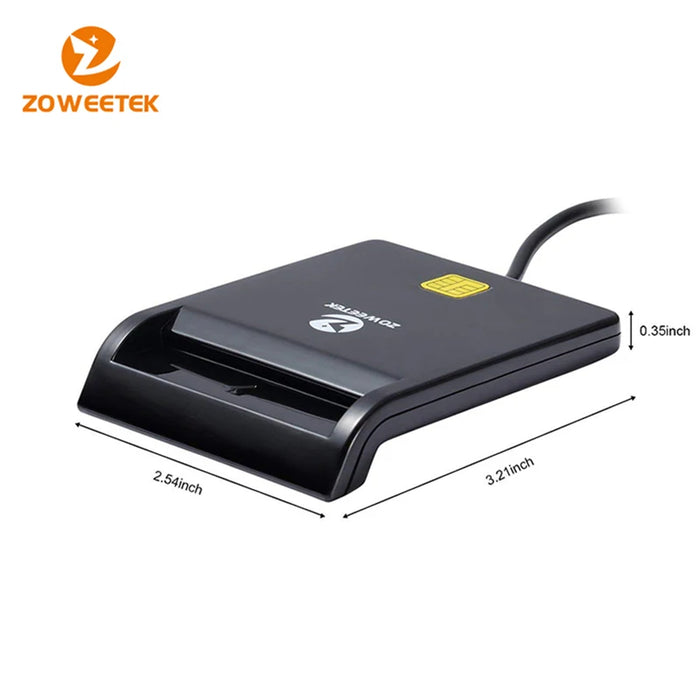 Lettore di Smart Card Zoweetek USB ID lettore elettronico DNI per ISO 7816 EMV IC DNIE Chip DNI Smart Card ZW-12026-1