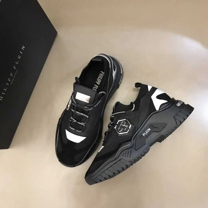 2024Philipp Plein nuove scarpe sportive da uomo, Design classico e semplice moda atmosfera elegante, pelle bovina superiore con tessitura volante P