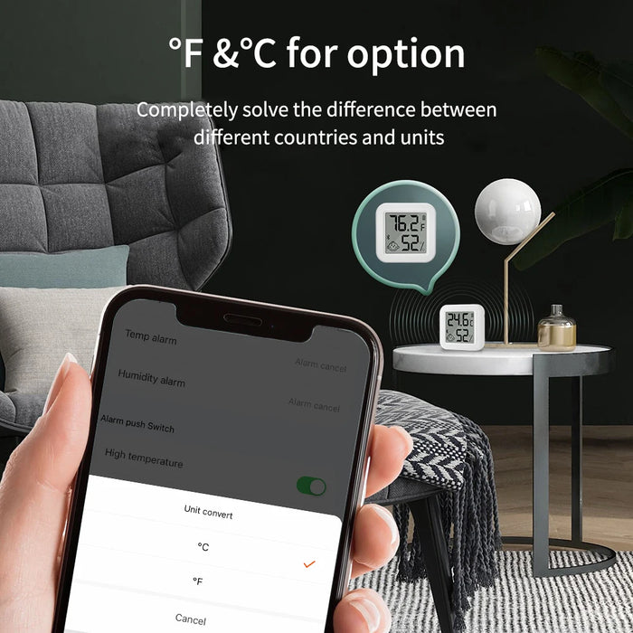 Il più nuovo sensore di umidità della temperatura Tuya Bluetooth termometro LCD Mini igrometro elettrico intelligente APP telecomando casa