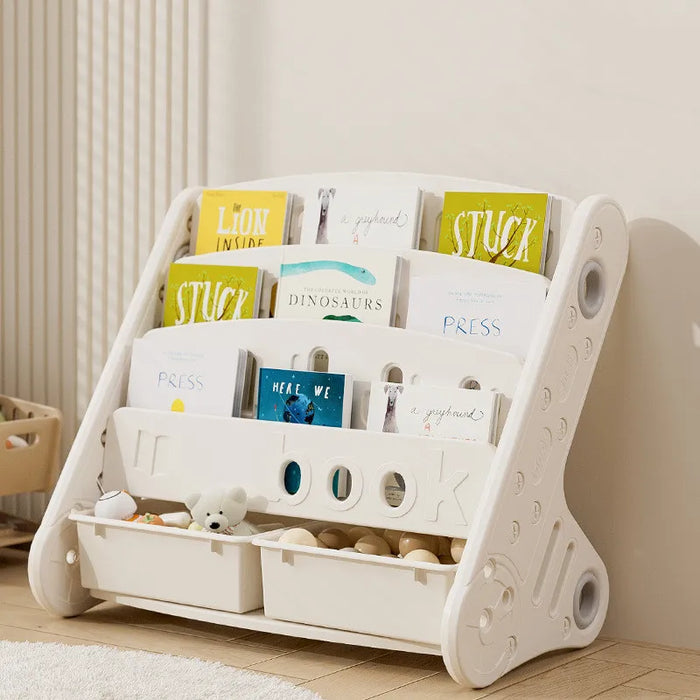 Scaffale per bambini nordico casa soggiorno camera da letto libri illustrati per bambini armadietto per giocattoli snack articoli vari organizzatore Rack