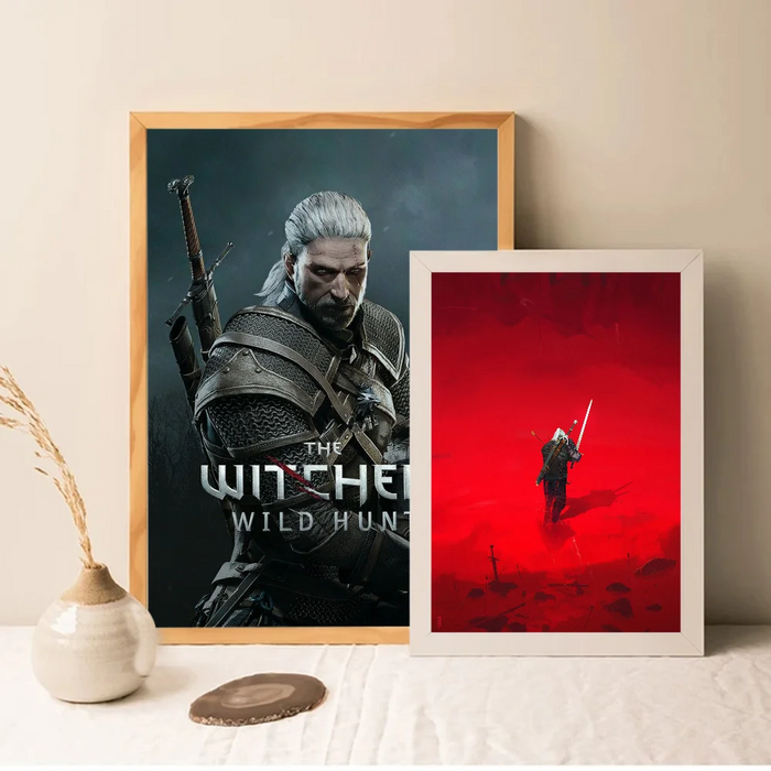 T-The W-witcher 3 Game poster Vintage Sticky Whitepaper Prints poster opere d'arte poster adesivi murali