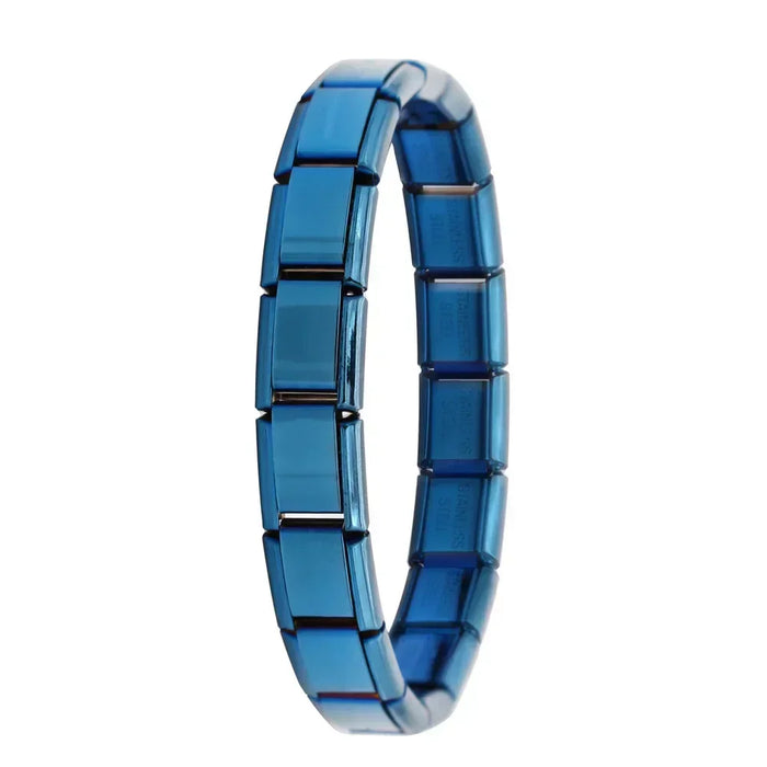 Hapiship Nuovi gioielli da donna Larghezza 9 mm Bracciale con ciondolo elastico Itanlian Bracciale in acciaio inossidabile moda ST-