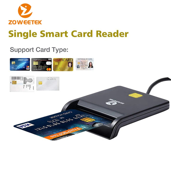 Lettore di Smart Card Zoweetek USB ID lettore elettronico DNI per ISO 7816 EMV IC DNIE Chip DNI Smart Card ZW-12026-1