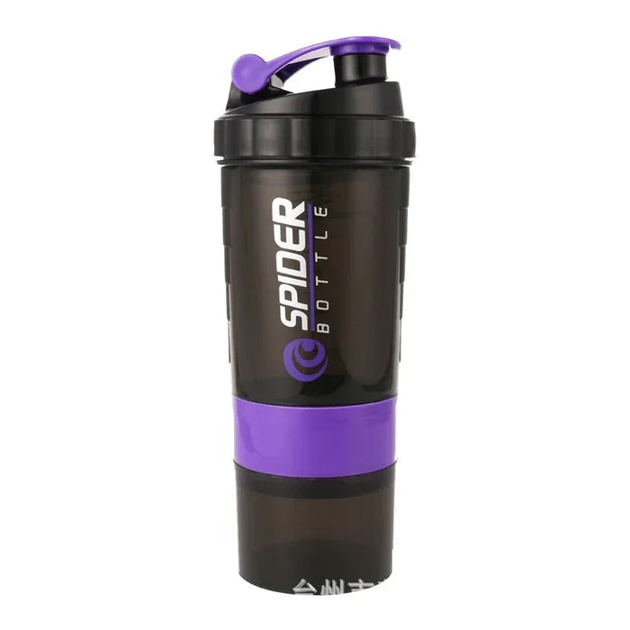 Bottiglia Shaker a 3 strati miscelazione proteica Shake Cup sport Fitness Water Cup bottiglie d'acqua in plastica in scala da 550ml con scatola per medicinali