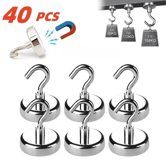 40PCS forti ganci magnetici ganci portaoggetti multiuso ganci portaoggetti per Bar da cucina per la casa ganci portaoggetti per chiavi ganci per bagno