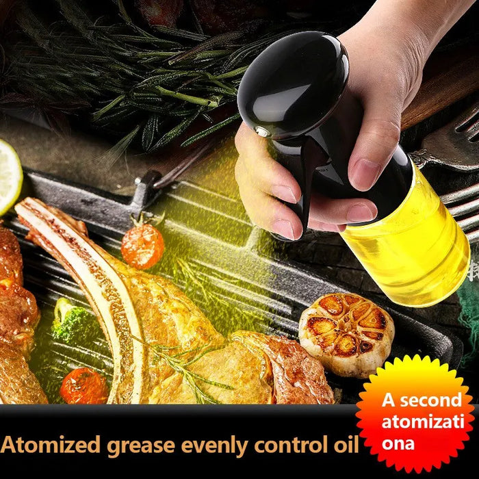 1 pz nero trasparente bottiglia di olio da cucina olio da cucina Spray bottiglia di olio d'oliva Fitness Barbecue Spray Dispenser di olio