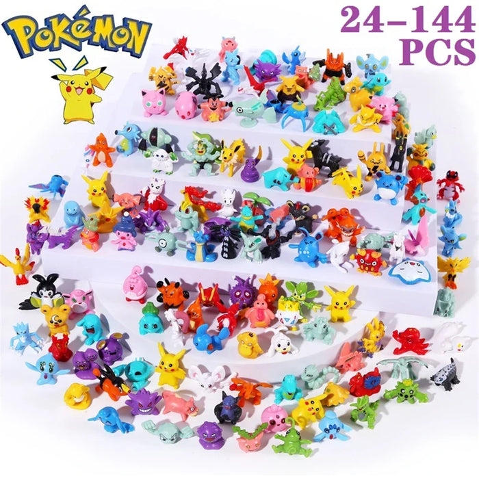 Pokemon 24-144 pz Elf 2-3cm Anime Action diverse figure di stile Pikachu Pokeball mostro giocattolo bambole modello bambino regali di natale