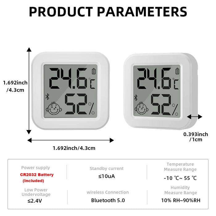 Il più nuovo sensore di umidità della temperatura Tuya Bluetooth termometro LCD Mini igrometro elettrico intelligente APP telecomando casa