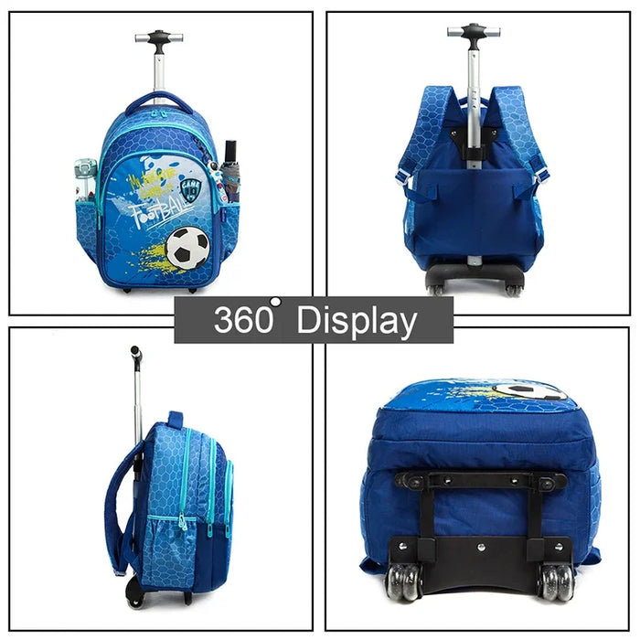 Zaino per bambini zaino per bambini zaino con ruote per ragazzi borsa per Trolley da scuola ruote Set di borse per Trolley da viaggio per bambini