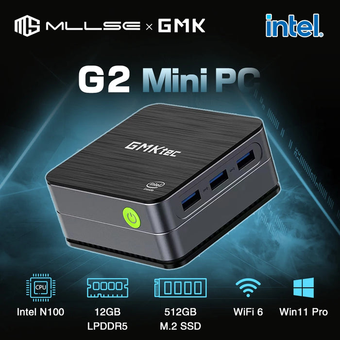 GMKtec G2 Mini PC Windows 11 Pro Alder Lake N100 Intel 12th DDR5 12GB RAM 512GB ROM WiFi 6 BT5.2 Computer Desktop Mini Pc funziona