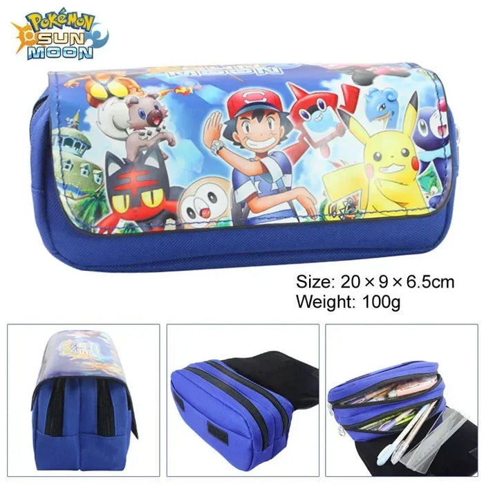 Pokemon Pikachu penfill Case School Cartoon Pikachu Black Pen Bag materiale scolastico cancelleria zainetto regali per feste di compleanno