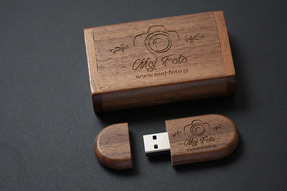 SHANDIAN LOGO gratuito in legno + scatola USB 2.0 Pen drive 4 GB 16 GB 32 GB 64 GB Flash Drive Memory stick fotografia di matrimonio regalo U Disco