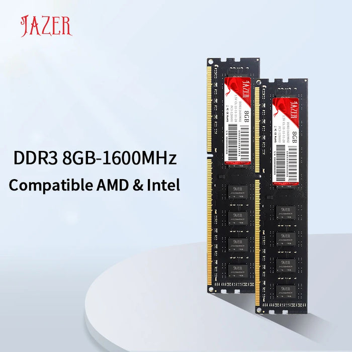 JAZER Memoria Rams DDR3 1600MHz nuova Memoria Desktop Dimm 1.5V compatibile AMD e Intel