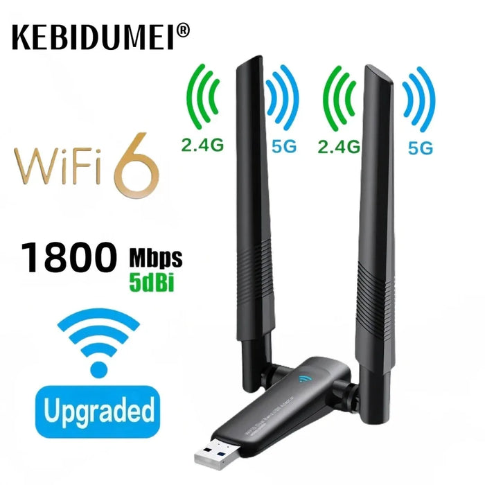 1800Mbps WiFi 6 adattatore USB 5G/2.4GHz USB3.0 Dongle wi-fi Wireless 802.11ax scheda di rete Antenna ad alto guadagno per Windows 10 11