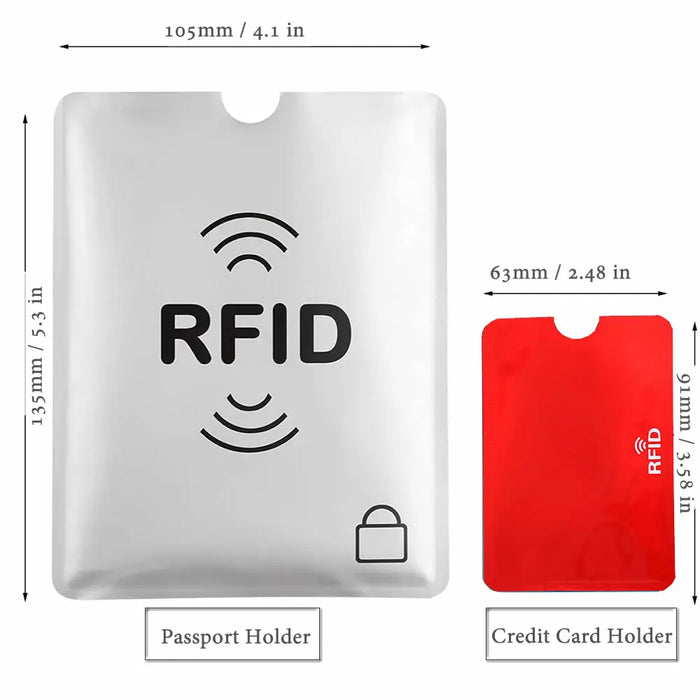 Porta carte di credito portatile anti-scansione da 10 pezzi Porta carte di credito NFC RFID Porta carte di credito portatile in foglio di alluminio antimagnetico