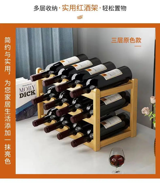 Red WineRack decorazione griglia per uso domestico espositore per vino tavolo creativo portabottiglie per vino semplice armadietto per vino assemblare StorageRack