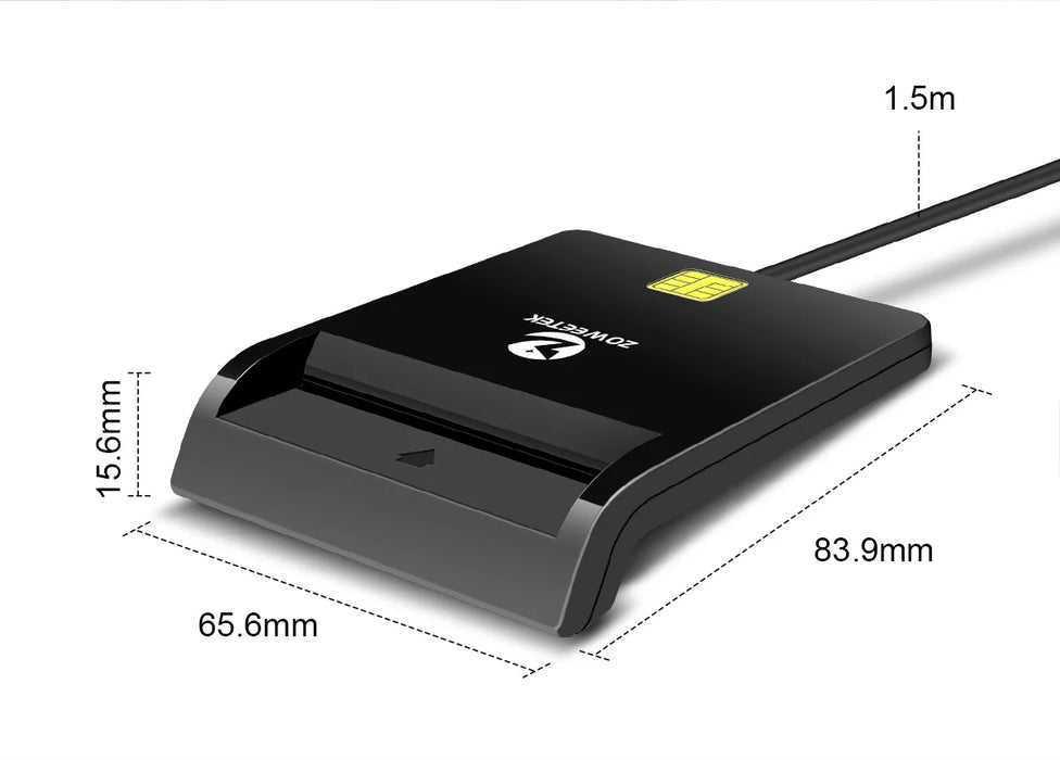 Lettore di Smart Card Zoweetek USB ID lettore elettronico DNI per ISO 7816 EMV IC DNIE Chip DNI Smart Card ZW-12026-1