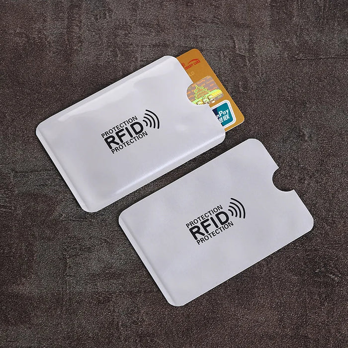 Porta carte di credito portatile anti-scansione da 10 pezzi Porta carte di credito NFC RFID Porta carte di credito portatile in foglio di alluminio antimagnetico