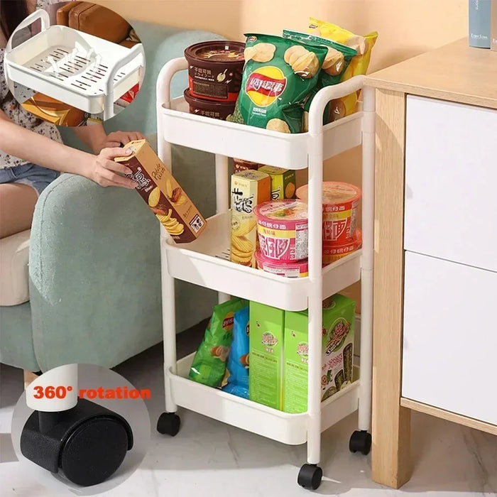 Carrello portaoggetti Mobile carrello organizzatore cucina domestica carrello multifunzionale con ruote accessori per la casa scaffale multipiano