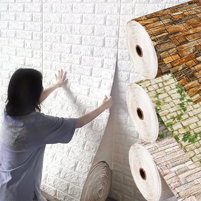 70cm * 100cm 3D Brick Pattern pannelli a parete carta da parati fai da te impermeabile per soggiorno camera da letto cucina sfondo adesivi murali Decor