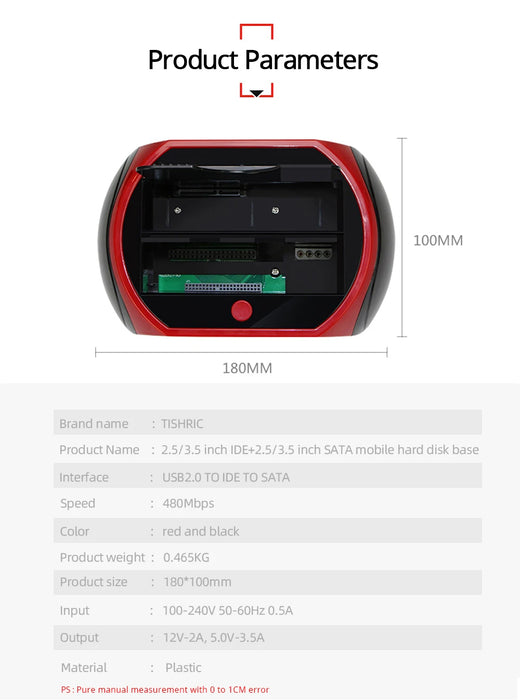 TISHRIC IDE SATA Dual All In 1 Hd/HDD Dock/Docking Station Hard Disk/Drive Hdd 2.5 3.5 Reader custodia esterna Usb EU Box