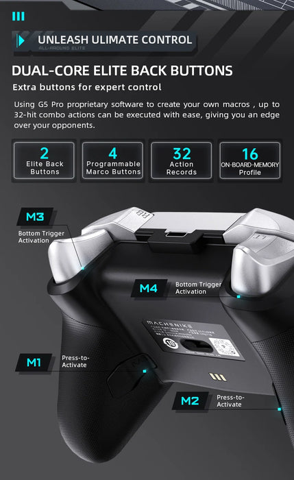 Gamepad Controller di gioco Wireless Machenike G5 Pro Elite Hall Trigger Joystick Mecha-pulsanti tattili per Switch PC Android IOS