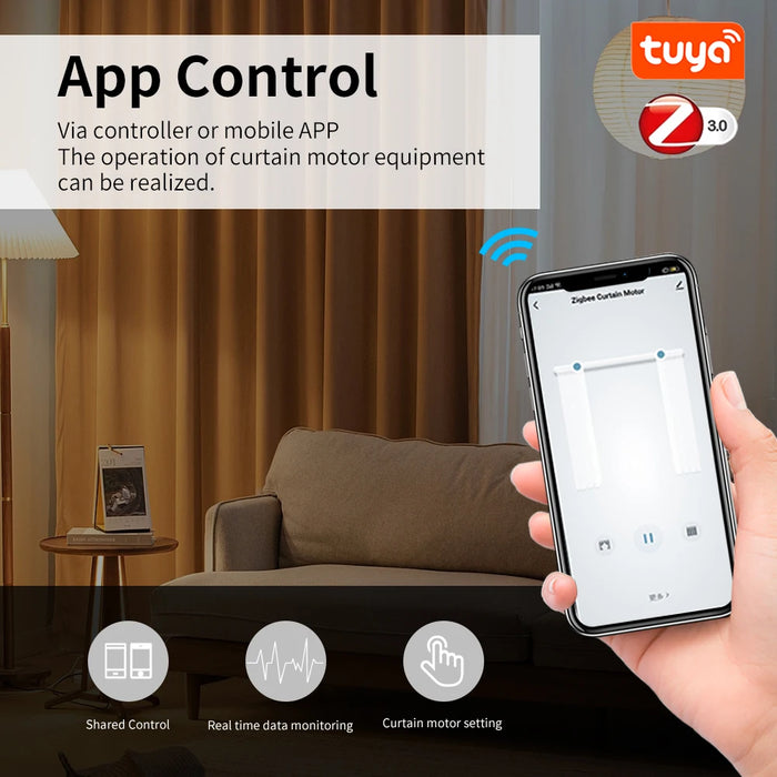 Smart Tuya Wifi/Zigbee motore elettrico per tapparelle con telecomando RF controllo APP di dimensioni 22.5CM Alexa Google Assistant SmartThings