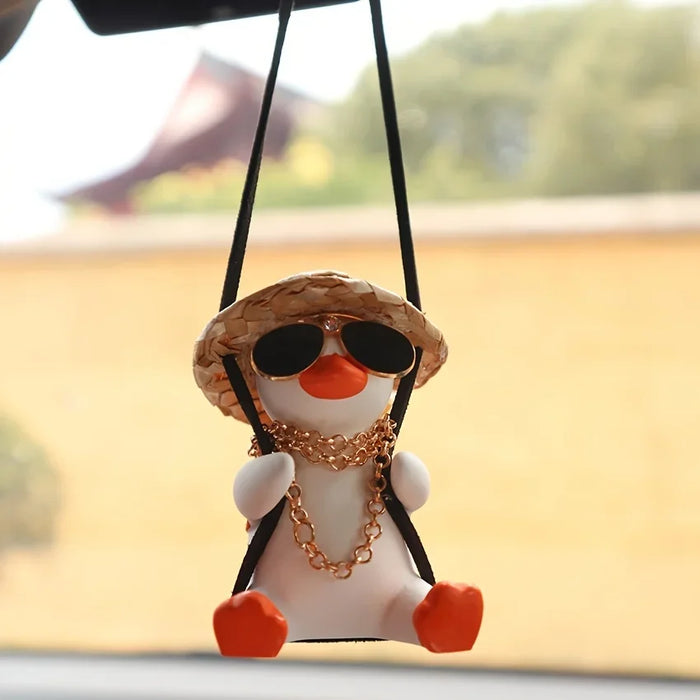 Ciondolo per Auto Cute Anime Little Duck Swing specchietto retrovisore automatico ornamenti appesi accessori per la decorazione d'interni per regali per ragazze